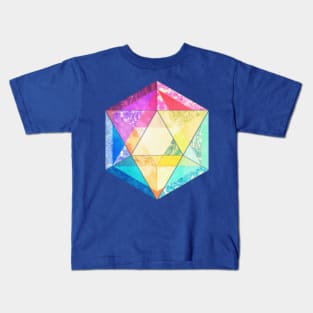 Retro Rainbow Patchwork Hexagon Kids T-Shirt